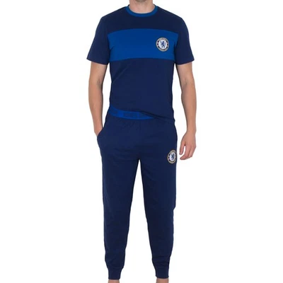 CHELSEA FC Chelsea Mens Pyjamas Long Premium Set OFFICIAL Football Gift