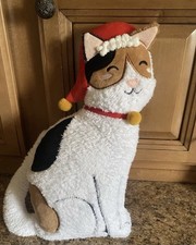 Cat Shaped Plush Decorative Pillow Soft Novelty Christmas Holiday Decor