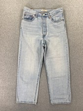 Levis Jeans Womens 30x25 Blue Denim Ribcage Straight Ankle High Rise Button Fly