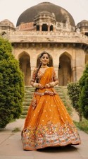 Stylish Georgette Mustard Yellow Lehenga Choli With Dupatta For Haldi Function