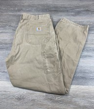 Carhartt B324 DKH Twill Utility Brown Relaxed Fit Men's 38x30 Work Dark Khaki