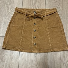American Eagle Outfitters Corduroy Button Front Stretch Brown A-Line Skirt 6