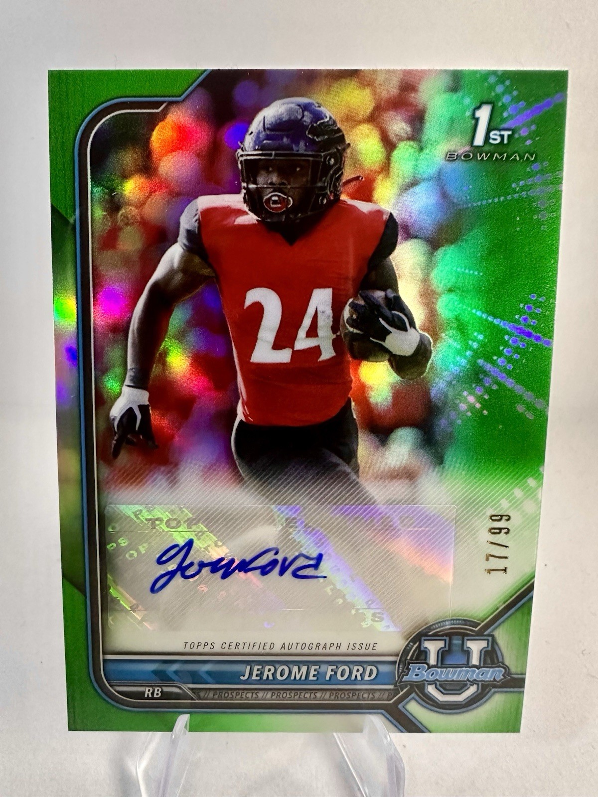 2021-22 Bowman U Chrome 17/99 Jerome Ford #BCPA-JF Green Refractor Auto (AU)