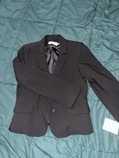 Calvin Klein Women  s Black Blazer Size 12 Petite Tailored Career Jacket NWT