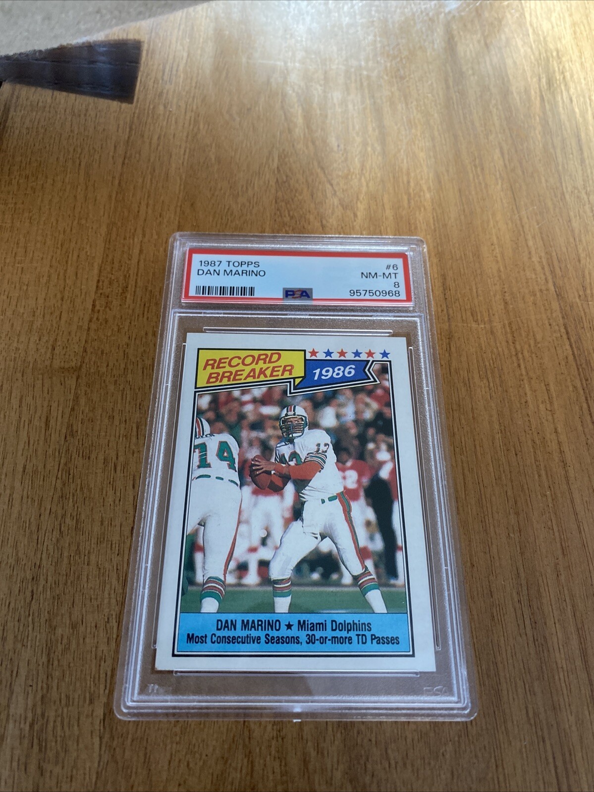1987 Topps #233 Dan Marino PSA 8 NM-MT Miami Dolphins HOF