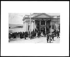 c.1896 SAN FRANCISCO SUTRO BATHS & MUSEUM w/CROWD on ROAD~8x10" BILLINGTON PHOTO