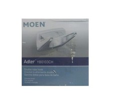  2 PACK MOEN Adler J-Hook Double Robe / Towel Hook in Chrome