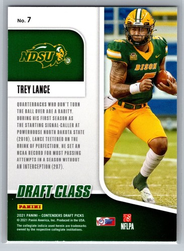 Selecciones de draft de los contendientes Panini 2021 novato de Trey Lance - Imagen 2 de 2