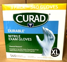 Curad Durable Nitrile Exam Gloves, Extra Large, 540 ct.