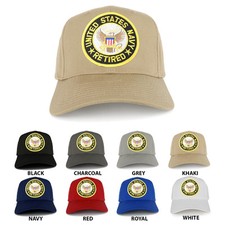 United States NAVY Retired Circle Iron on Patch Adjustable Baseball Cap