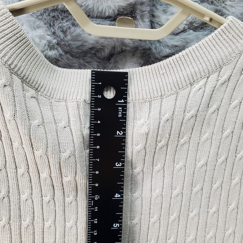 Antigua Men Size L Beige Silk Blend Sleeveless Cable Knit Golf Sweater Vest - Picture 7 of 10