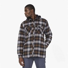 Fleece Hood Mens Shirt Jacket Black/timber