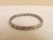 Magnetic Therapy Stainless Steel Magnetic Bracelet - 7 1/2" Long, 1/4" Wide