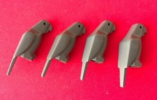 4 x LEGO Papagei grau 2546 dunkelgrau Tiere Vogel