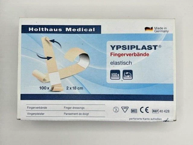 HOLTHAUS MEDICAL 100 x Fingerpflaster Fingerverband Pflaster elastisch YPSIPLAST® 2 x 18 cm Neu