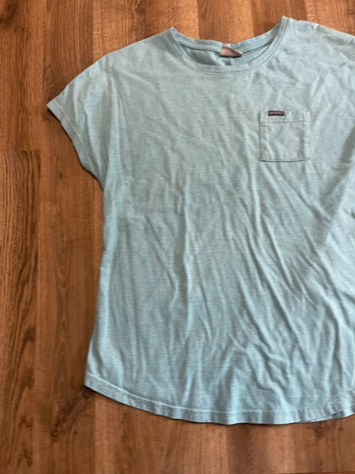 Camisa Columbia, para mujer talla XL, azul, manga corta, bolsillo Foto 4 de 4