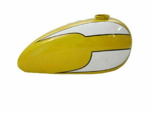 For TRIUMPH T140 YELLOW & WHITE GAS FUEL PETROL TANK - Picture 1 of 4