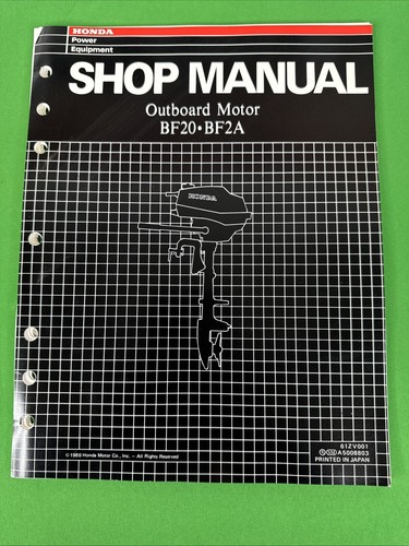 oem ORIGINAL HONDA SHOP MANUAL SERVICE BF20 BF2A OUTBOARD MOTOR 61ZV001
