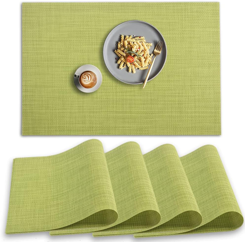 PVC Placemat, 4 PCS of Non-Slip Heat Resistant Place Mats, Washable Vinyl Placem - 第 1/12 張圖片