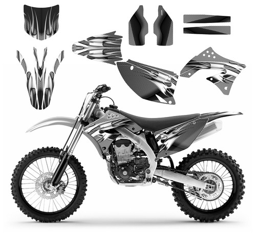 KX450F 2010 2011 KXF450 kit de gráficos 24 mil vinilo de carreras #1500 azul - Imagen 3 de 9