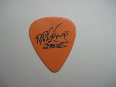 B.B. BB King King's Orange Blues Club Logo Hollywood California Guitar Pick Rare