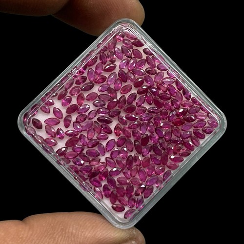 20 Pcs Natural Ruby 3mm-3.5mm Marquise Cut Dazzling Loose Gemstone Wholesale Lot - Picture 7 of 11