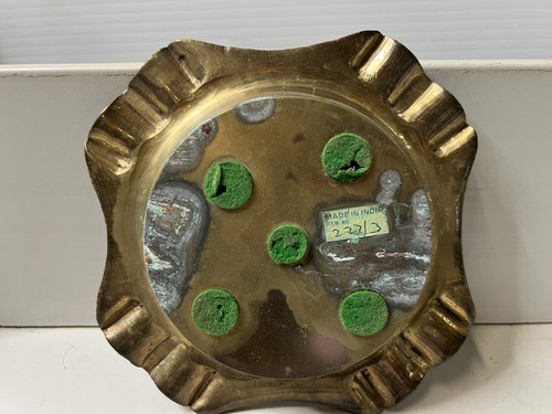 Heavy Solid Brass Square Cigar Ash Tray Made in India - Picture 11 of 15