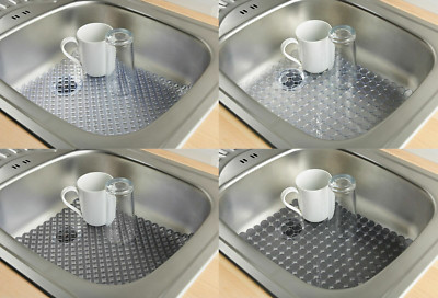 Grau klar rutschfest Küchenspüle Kratzschutz Abfluss Spüle Matte 
