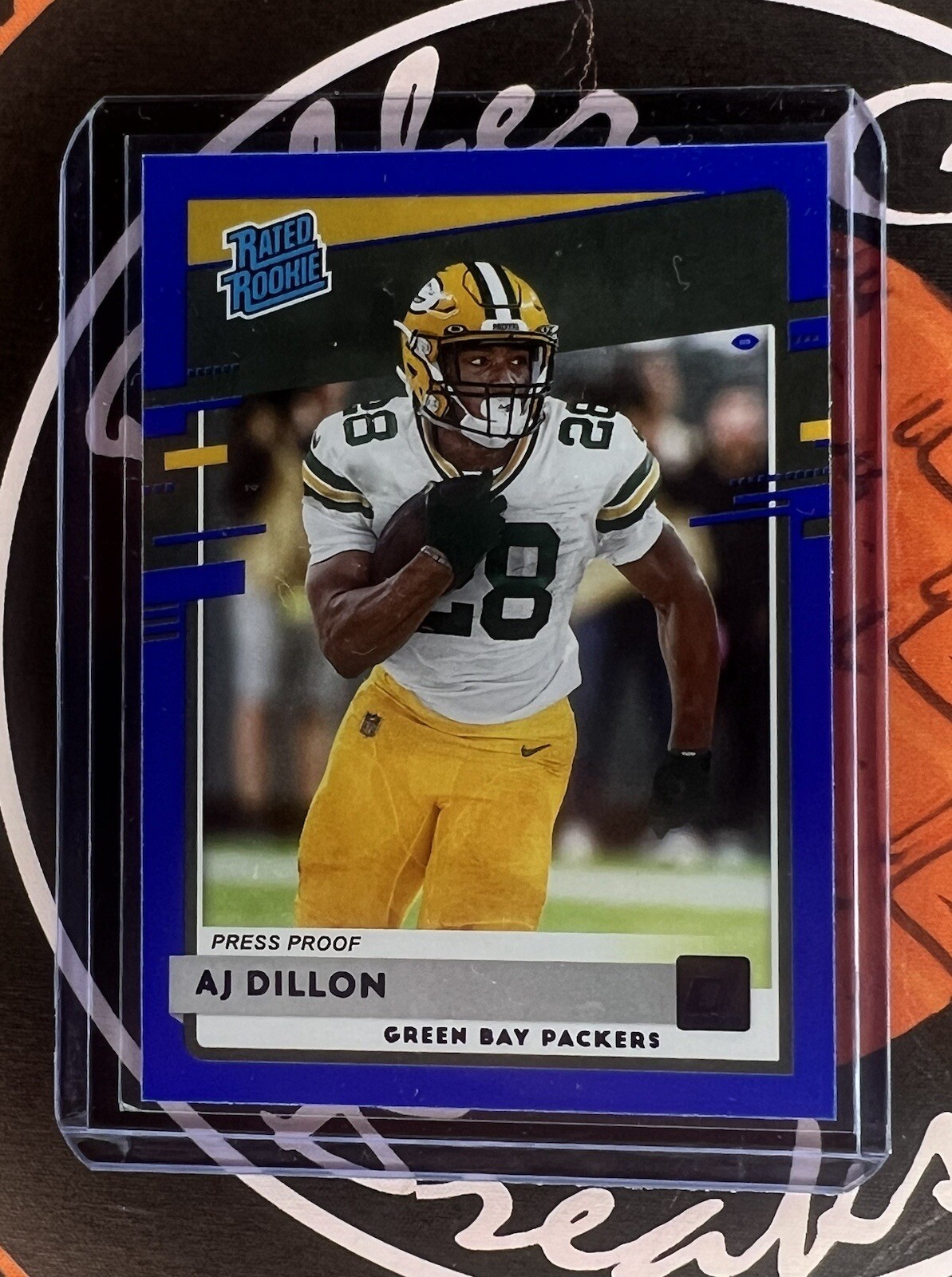 AJ DILLON 2020 Panini Donruss BLUE PRESS PROOF RATED ROOKIE RC #324 PACKERS