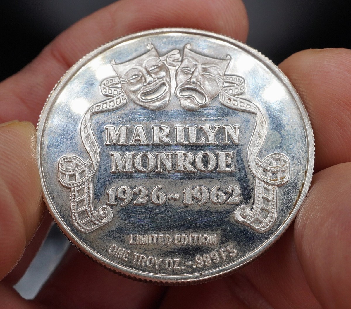 Marilyn Monroe 1926 - 1962 Limited Edition 1oz 999 FINE Silver