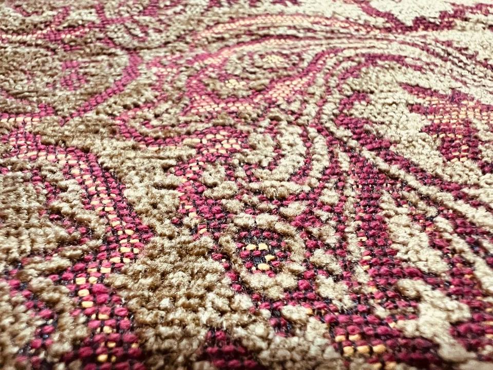 Elegante tela de tapicería hoja de chenilla/paisley, 2 yardas. a 54" de ancho, NOS Foto 2 de 4