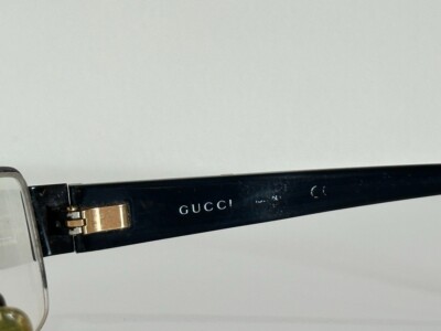 GUCCI　メガネ　ハーフリム　52□17 135 Gucci GG Half Rim Black Brown Eyeglasses Optical Frame 52-17-135