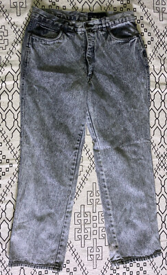 #ad Vintage Faded Men’s Distressed Baggy Black Acid Wash denim Jeans 34x29 $57.85