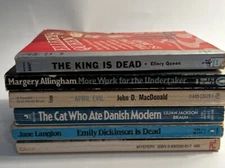 6 vintage paperback mysteries book lot- see description for titles and authors