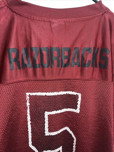Vintage RAZORBACKS / STARTER  Mesh #5 Football  Jersey Size XL - Picture 8 of 11