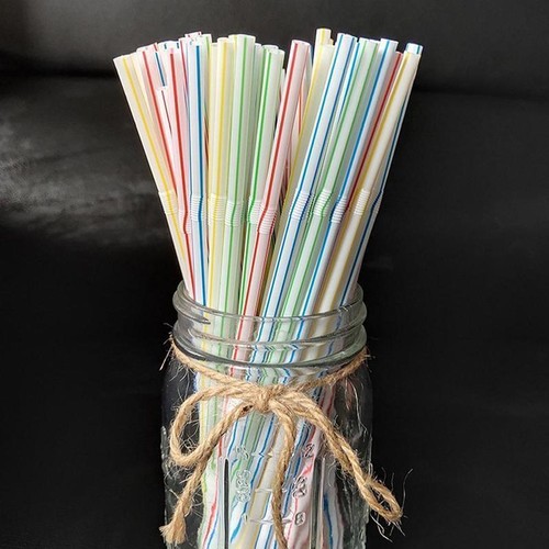 100x Straw Plastic Bendy Colourful Straw Birthday Wedding Party Summer HOTN