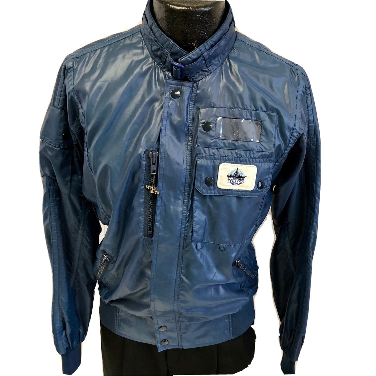 NOS Vtg 70 80's Style Auto CALIFORNIA Blue RACING Jacket