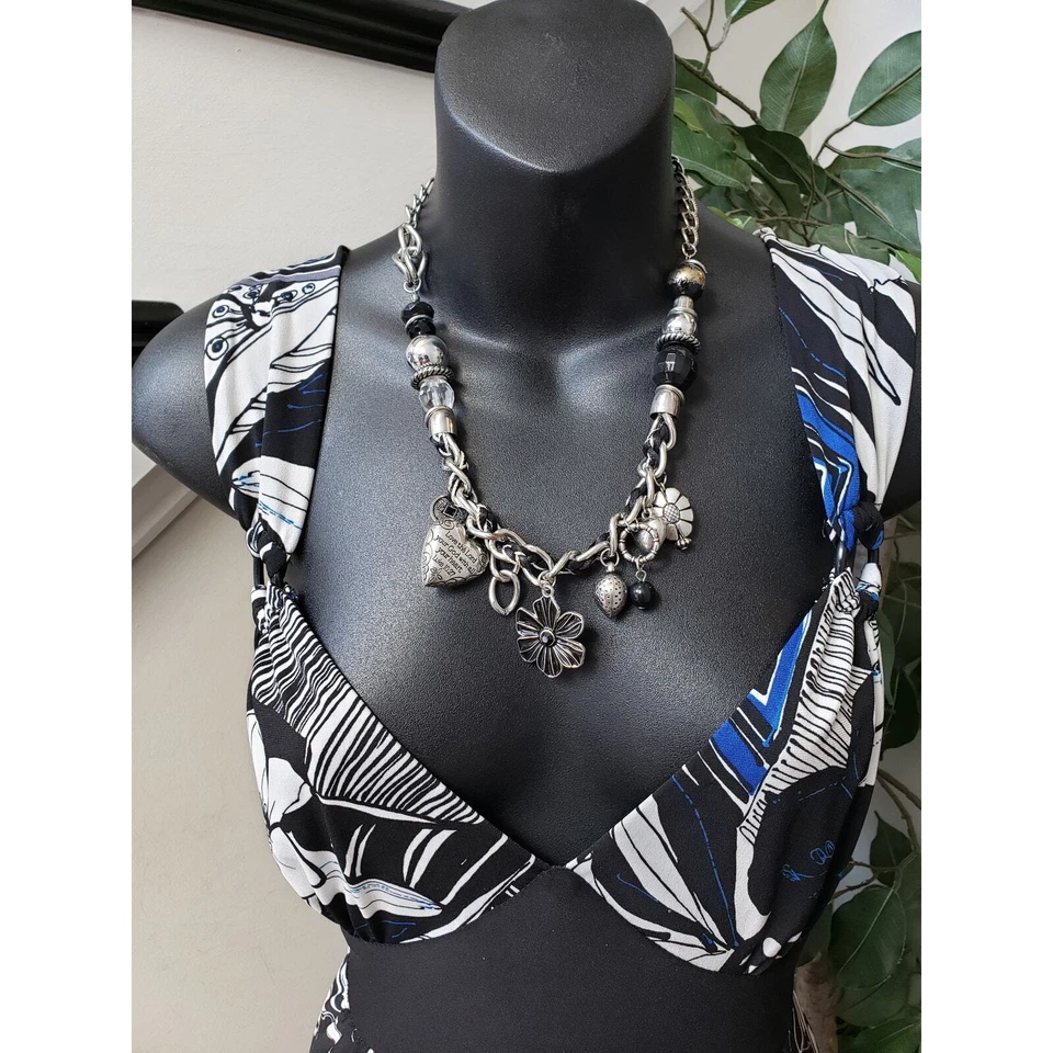 Tiana B. Long Maxi Dress Womens Size XL Black & White Sweetheart Neck Sleeveless - Image 2 of 4