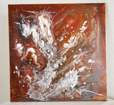 Abstrakte MALEREI Kunst ACRYL Original BILD Gemälde MODERN Unikat 40 x40 cm