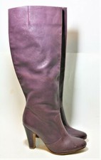 Aldo Shoes Purple Genuine Leather Knee High Boots Pull On 39