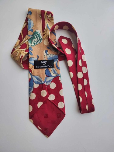 CRAVATTA GUY LAROCHE PARIS MADE IN ITALY VINTAGE SOIE KRAWATTE UOMO - Foto 6 di 6