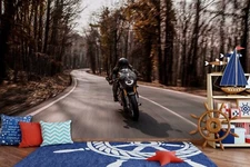 3D Road Motorcycle Wallpaper Wall Mural Removable Self-adhesive Sticker 933