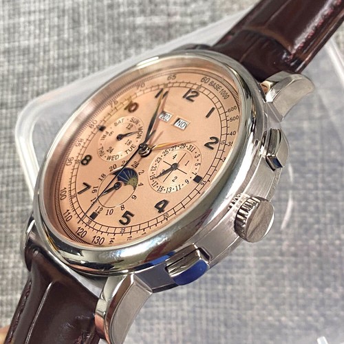 Corgeut 42mm Rose Gold Automatic Mens Watch Week Date Month Year Day/Night - Picture 9 of 38