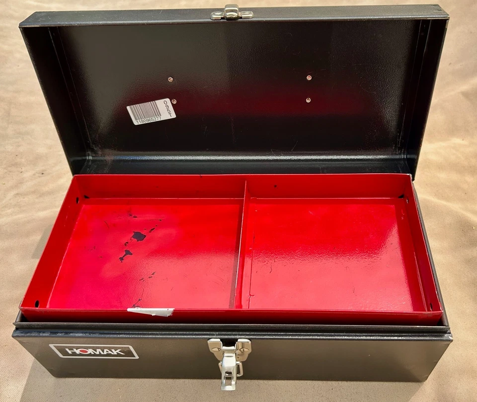 HOMAK Tool Box, 15-1/4"x7.5"x6" Steel with Metal Tray. - Image 4 of 4