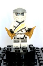 LEGO Ninjago Legacy - Figurine ZANE FLAT SILVER HEAD - njo0713, Set 71749, TBE