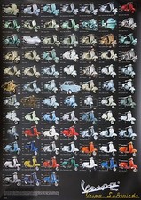 VESPA Poster "Modellübersicht" - 92x68cm - V50 PK PX Übersicht Modelle Piaggio