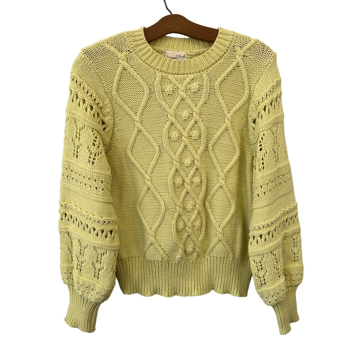 Universal Thread Cable Knit Pullover Sweater Women M Crewneck