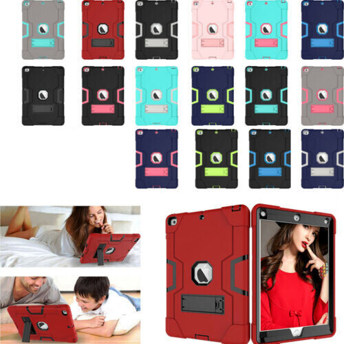 For iPad 9.7 2018 6th 5th Gen Tough Rubber Heavy Duty Kids Shockproof Hard Case - Picture 1 of 220