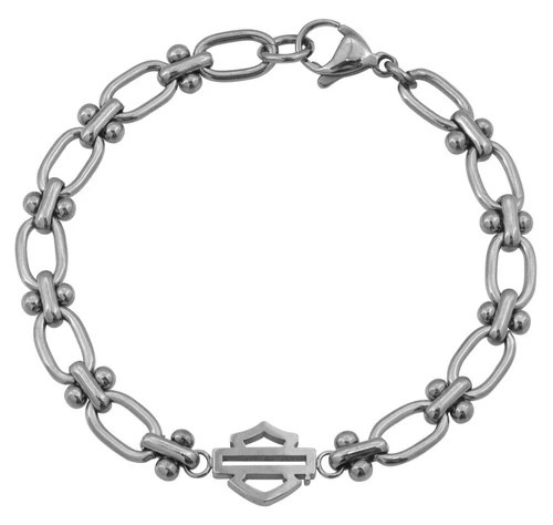 Harley-Davidson Women's Ball & Bar Oval Links Chain Bracelet - Silver (7.5)