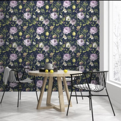 Holden Mirabelle Floral Garden Cottage Navy Green Paste The Wall Tapete 90351